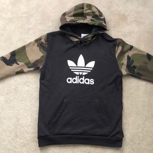 Adidas Hoodie (Black & Camo Print)